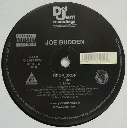 Joe Budden - Drop Drop - Used Vinyl Record 12"