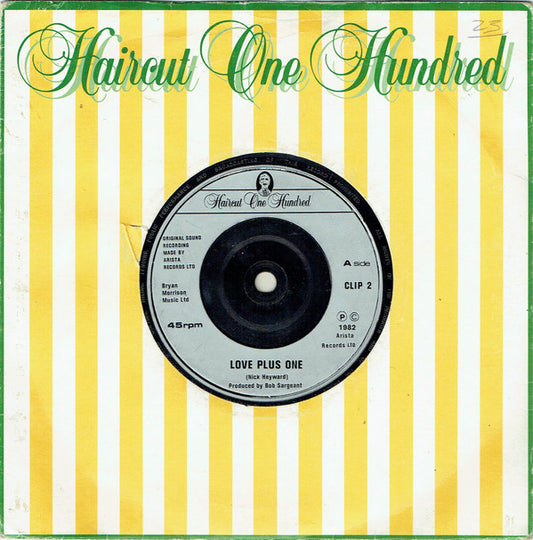 Haircut One Hundred - Love Plus One - Used Vinyl Record 7"