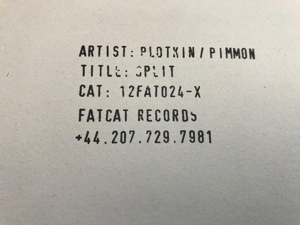 James Plotkin - Split Series #8 - Used Vinyl Record 12"