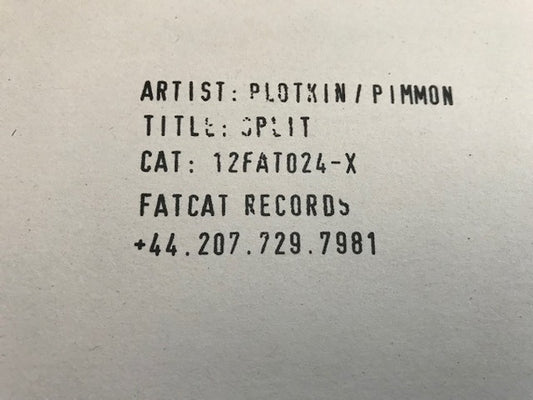 James Plotkin - Split Series #8 - Used Vinyl Record 12"