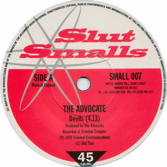 Advocate - Devils / The Bug - Used Vinyl Record 7"