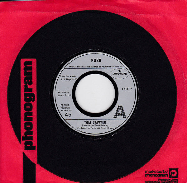 Rush - Tom Sawyer / A Passage To Bangkok - Used Vinyl Record 7"