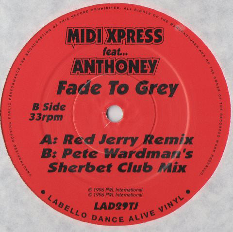 Midi Xpress - Fade To Grey - Used Vinyl Record 12"