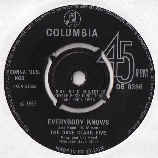 The Dave Clark Five - Everybody Knows - Used Vinyl Record 7"