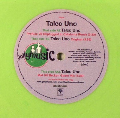Jollymusic - Talco Uno - Used Vinyl Record 10"