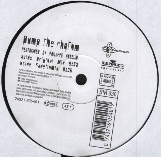 Philippe Anselm - Pump The Rhythm - Used Vinyl Record 12"