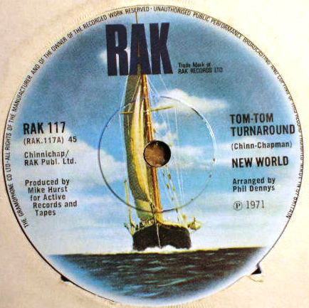 New World - Tom-Tom Turnaround - Used Vinyl Record 7"