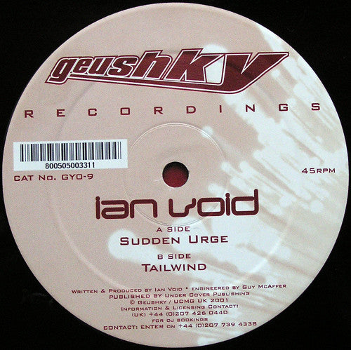 Ian Void - Sudden Urge - Used Vinyl Record 12"