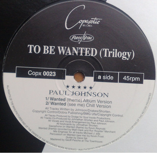 Paul Johnson - To Be Wanted (Trilogy) - Used Vinyl Record 12"