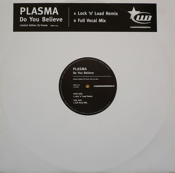 Plasma - Do You Believe - Used Vinyl Record 12"