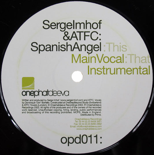 Serge Imhof - Spanish Angel - Used Vinyl Record 12"