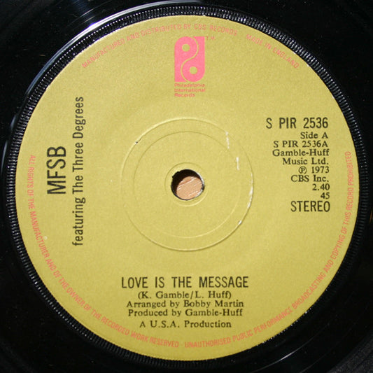 MFSB - Love Is The Message - Used Vinyl Record 7"