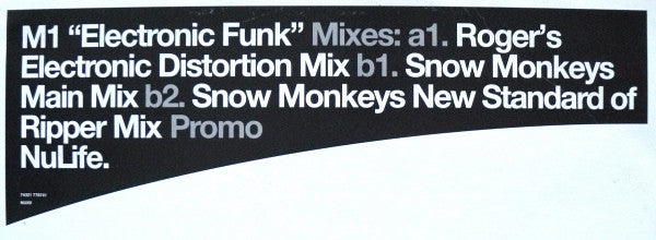 M1 - Electronic Funk - Used Vinyl Record 12"