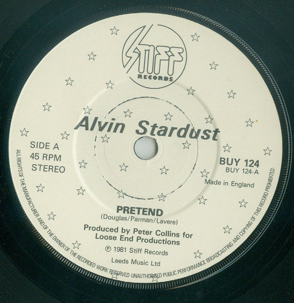 Alvin Stardust - Pretend - Used Vinyl Record 7"
