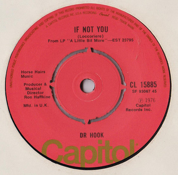 Dr. Hook - If Not You - Used Vinyl Record 7"