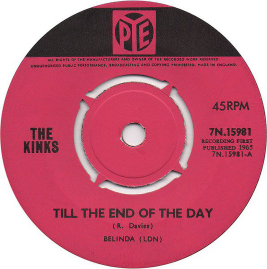 The Kinks - Till The End Of The Day - Used Vinyl Record 7"