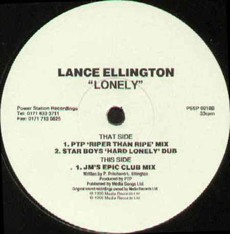 Lance Ellington - Lonely (Joey Musaphia V PTP Mixes) - Used Vinyl Recor