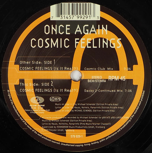 Once Again - Cosmic Feelings (Is It Real ?) - Used Vinyl Record 12"