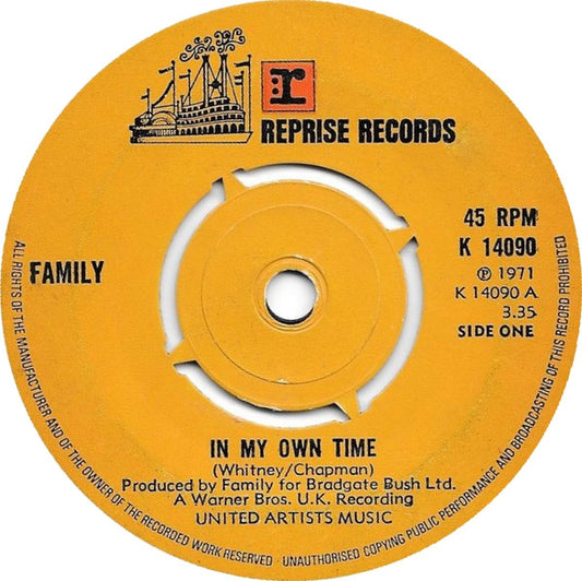 Family - In My Own Time - Used Vinyl Record 7"