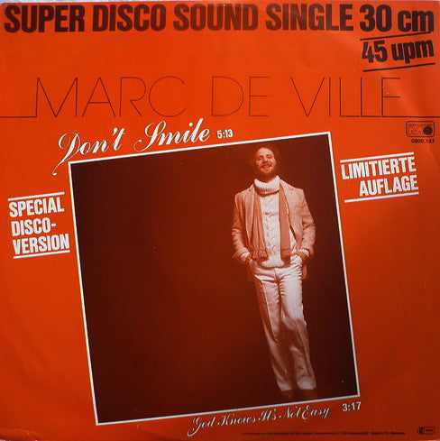 Marc De Ville - Don't Smile (Special Disco-Version) - Used Vinyl Record