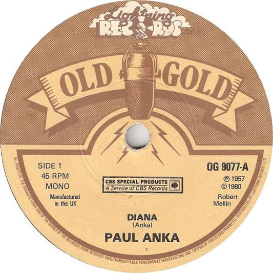 Paul Anka - Diana - Used Vinyl Record 7"