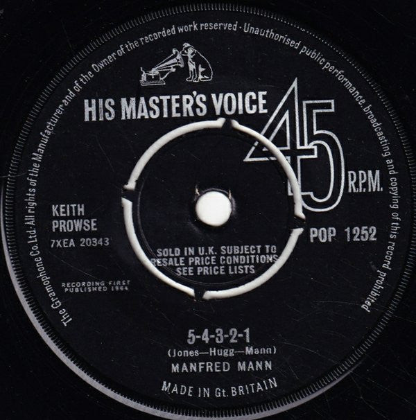 Manfred Mann - 5-4-3-2-1 - Used Vinyl Record 7"