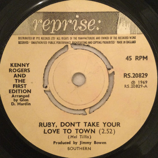 Kenny Rogers & The F - Ruby, Don't Take Your Love To Town - Used Viny