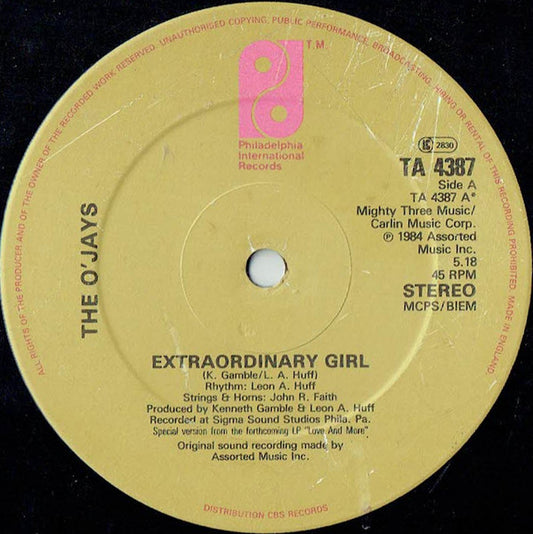 The O'Jays - Extraordinary Girl - Used Vinyl Record 12"