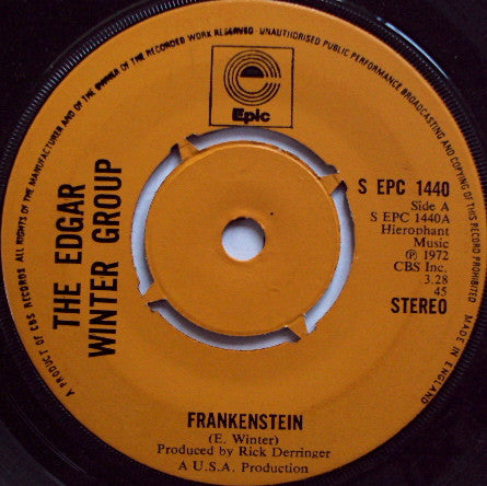 The Edgar Winter Gro - Frankenstein - Used Vinyl Record 7"