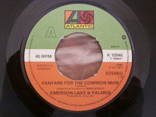 Emerson - Fanfare For The Common Man - Used Vinyl Record 7"