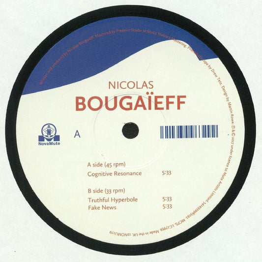 Nicolas Bougaieff - Cognitive Resonance - New Vinyl Record 12"