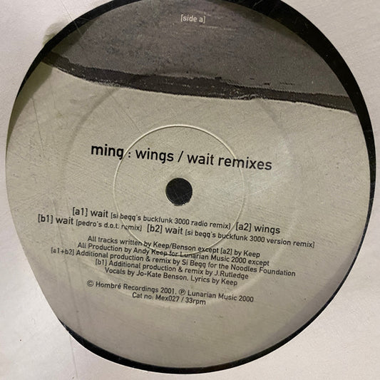 Ming - Wings / Wait Remixes - Used Vinyl Record 12"