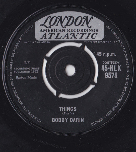 Bobby Darin - Things - Used Vinyl Record 7"