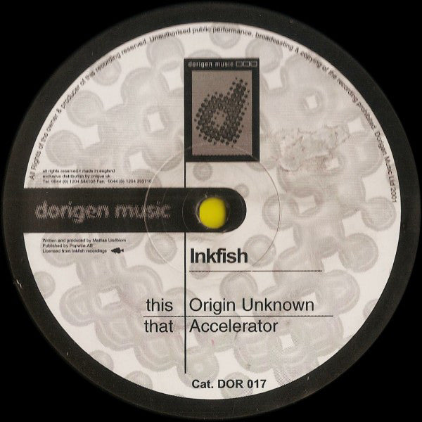 Inkfish - Origin Unknown / Accelerator - Used Vinyl Record 12"