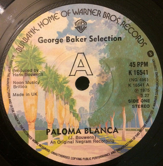 George Baker Selecti - Paloma Blanca - Used Vinyl Record 7"