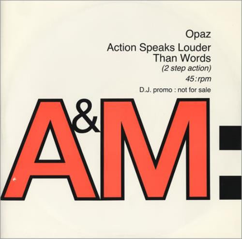 Opaz - Action Speaks Louder Than Words - Used Vinyl Record 12"