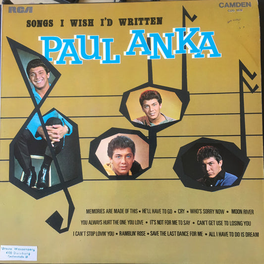 Paul Anka - Songs I Wish I'd Written - Used Vinyl Record