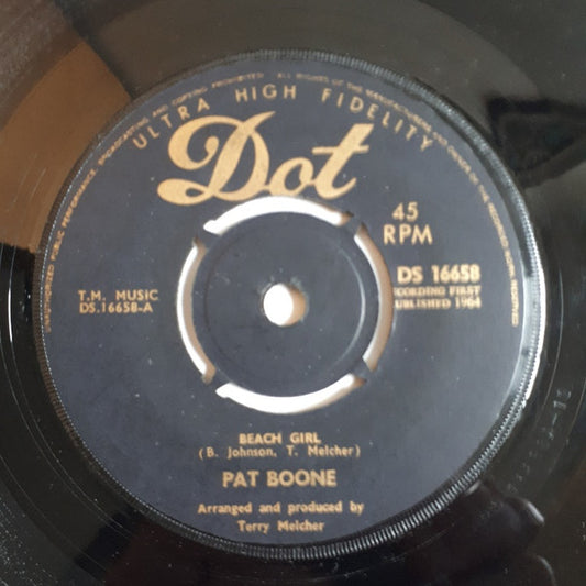 Pat Boone - Beach Girl / Little Honda - Used Vinyl Record 7"