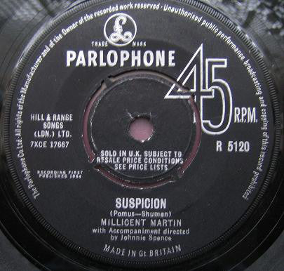 Millicent Martin - Suspicion - Used Vinyl Record 7"