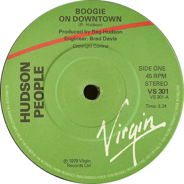 Hudson People - Boogie On Downtown - Used Vinyl Record 7"