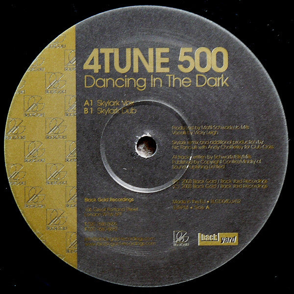 4Tune 500 - Dancing In The Dark (Skylark Mixes) - Used Vinyl Record 1