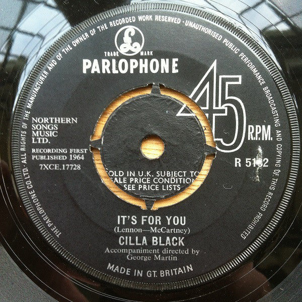 Cilla Black - It's For You - Used Vinyl Record 7"