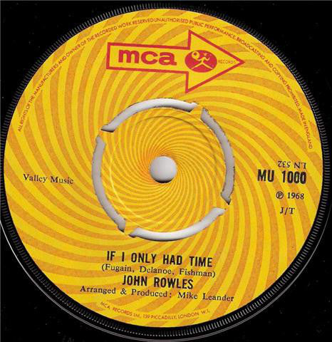 John Rowles - If I Only Had Time - Used Vinyl Record 7"