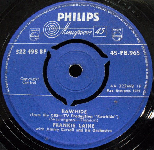 Frankie Laine - Rawhide - Used Vinyl Record 7"