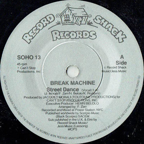 Break Machine - Street Dance - Used Vinyl Record 7"