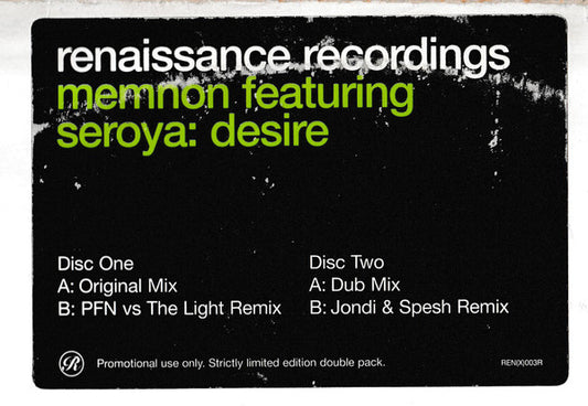 Memnon - Desire - Used Vinyl Record 12"