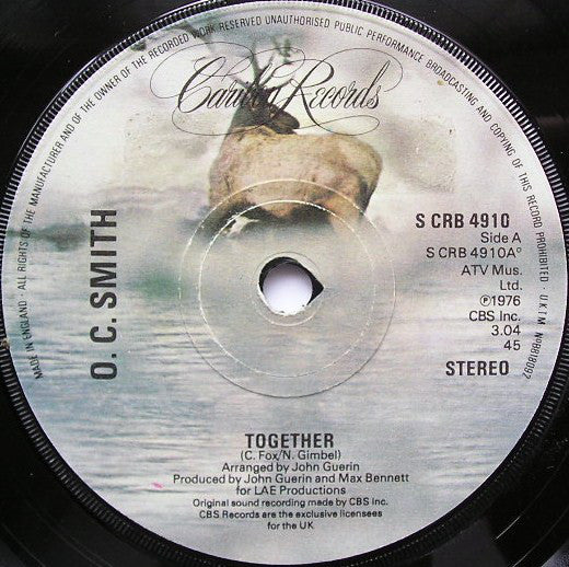 OC Smith - Together - Used Vinyl Record 7"
