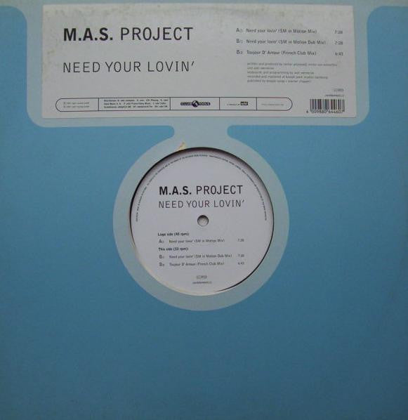 M.A.S. Project - Need Your Lovin' - Used Vinyl Record 12"