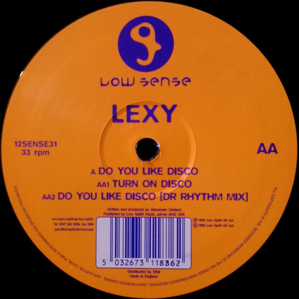 Lexy - Do You Like Disco / Turn On Disco - Used Vinyl Record 12"