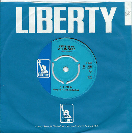 P.J. Proby - What's Wrong With My World - Used Vinyl Record 7"